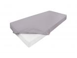 Prześcieradło jersey z laycrą 90x200 + 30 cm z gumką jasnoszare  lycra